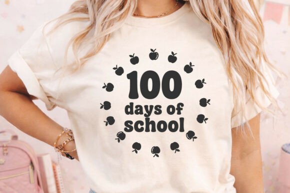 Apple Circle 100 Days School SVG and PNG for Crafts Graphics