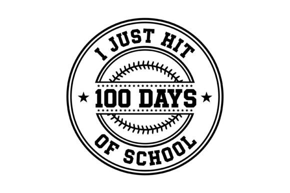 Baseball 100 Days Badge Graphics & T-Shirt Designs