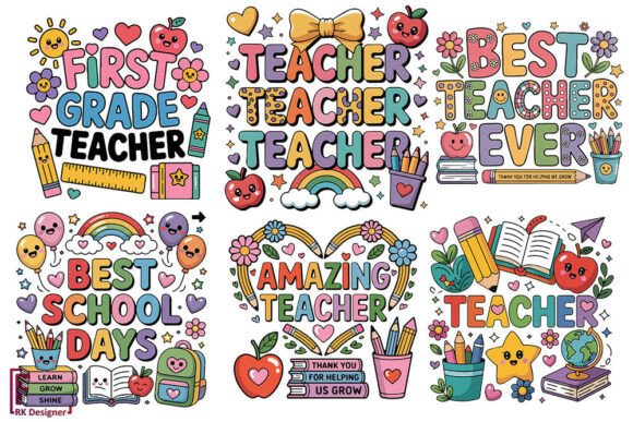 Cute Boho Teacher SVG Bundle for Crafts & Graphics