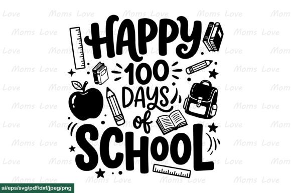 Happy 100 Days Graphics for Crafts