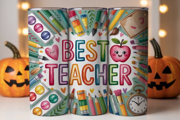 Pastel Teacher Tumbler Graphics & Wraps