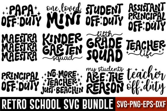 Retro School SVG Bundle: Graphics for Crafts