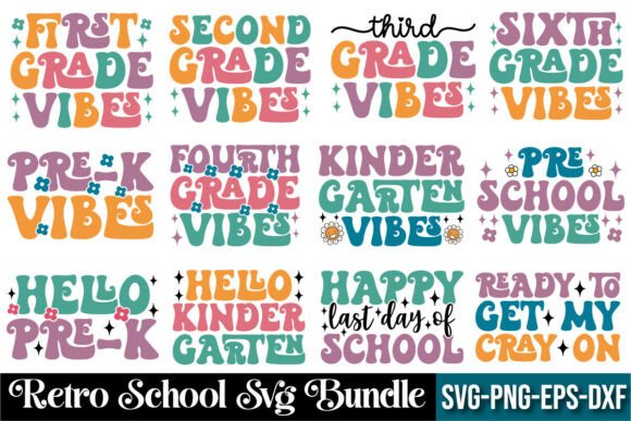 Retro School SVG: Graphics for Crafts