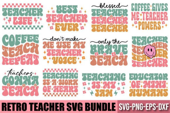 Retro Teacher Graphics for Crafts & Blogs