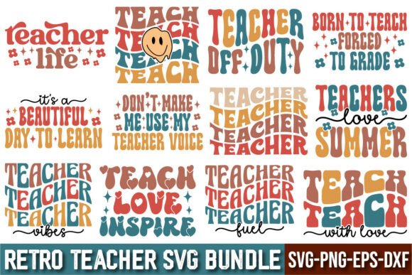 Retro Teacher SVG: Graphics for Crafts