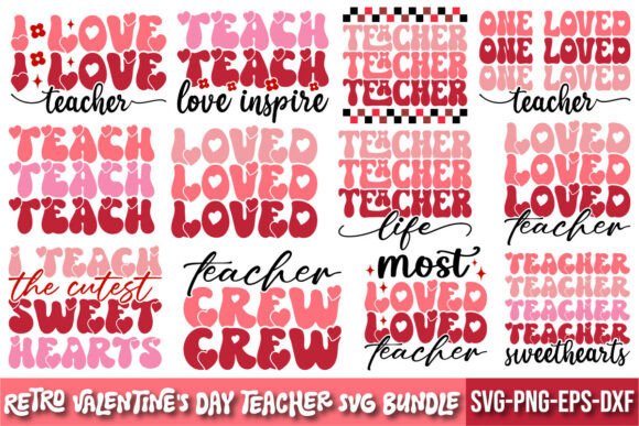 Retro Valentine Teacher Graphics for Crafts