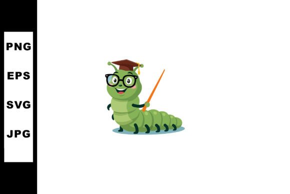 Reviewing the Cartoon Green Caterpillar Teacher with G