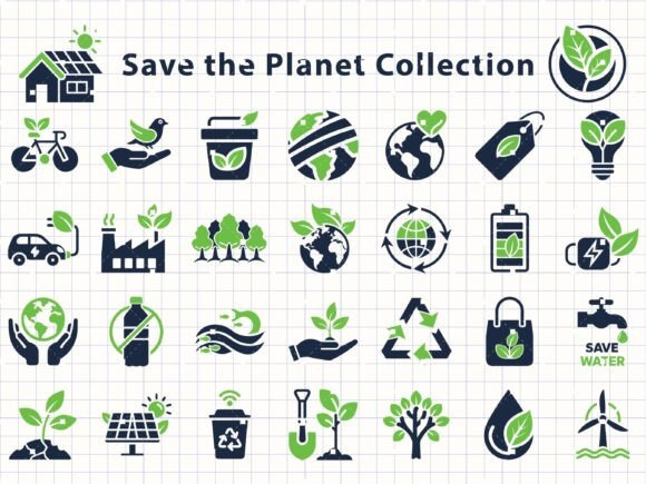 Save the Planet Clipart Eco Friendly SVG Graphics and Illustrations