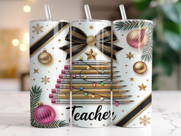 Teacher Christmas Tumbler Wrap Graphics Review