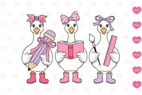 Teacher Goose Graphics for Crafts Branding