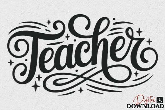 Teacher Typography SVG: Graphics for Crafts