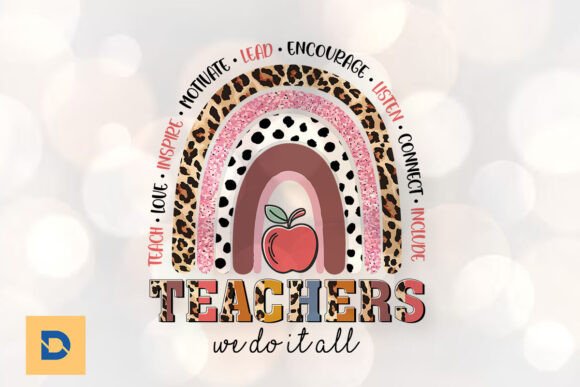 Teacher We Do It All Rainbow Leopard Graphics & Print Templates